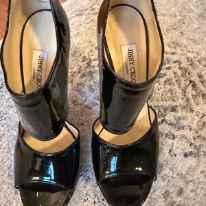 💯 Authentic- Jimmy Choo Glossy Black Heels- size 41
